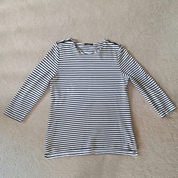 Autograph Striped Top Navy White Womens Medium Large UK 14 Nautical - Picture 12 of 14